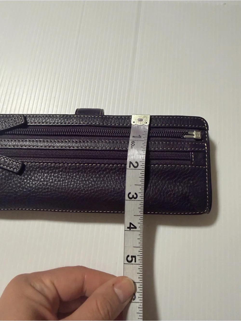 Levenger Purple Pebbled Leather Travel Jewelry Roll Organizer Case Snap Closure - Picture 9 of 9